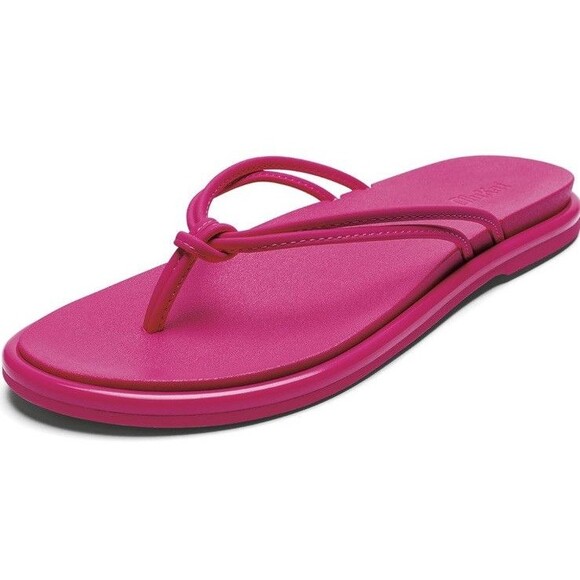Olukai Women’s 'AKA Flip Flops Knot Thong Sandals Beach Pink Plumeria Size 8 NWT - Picture 1 of 7